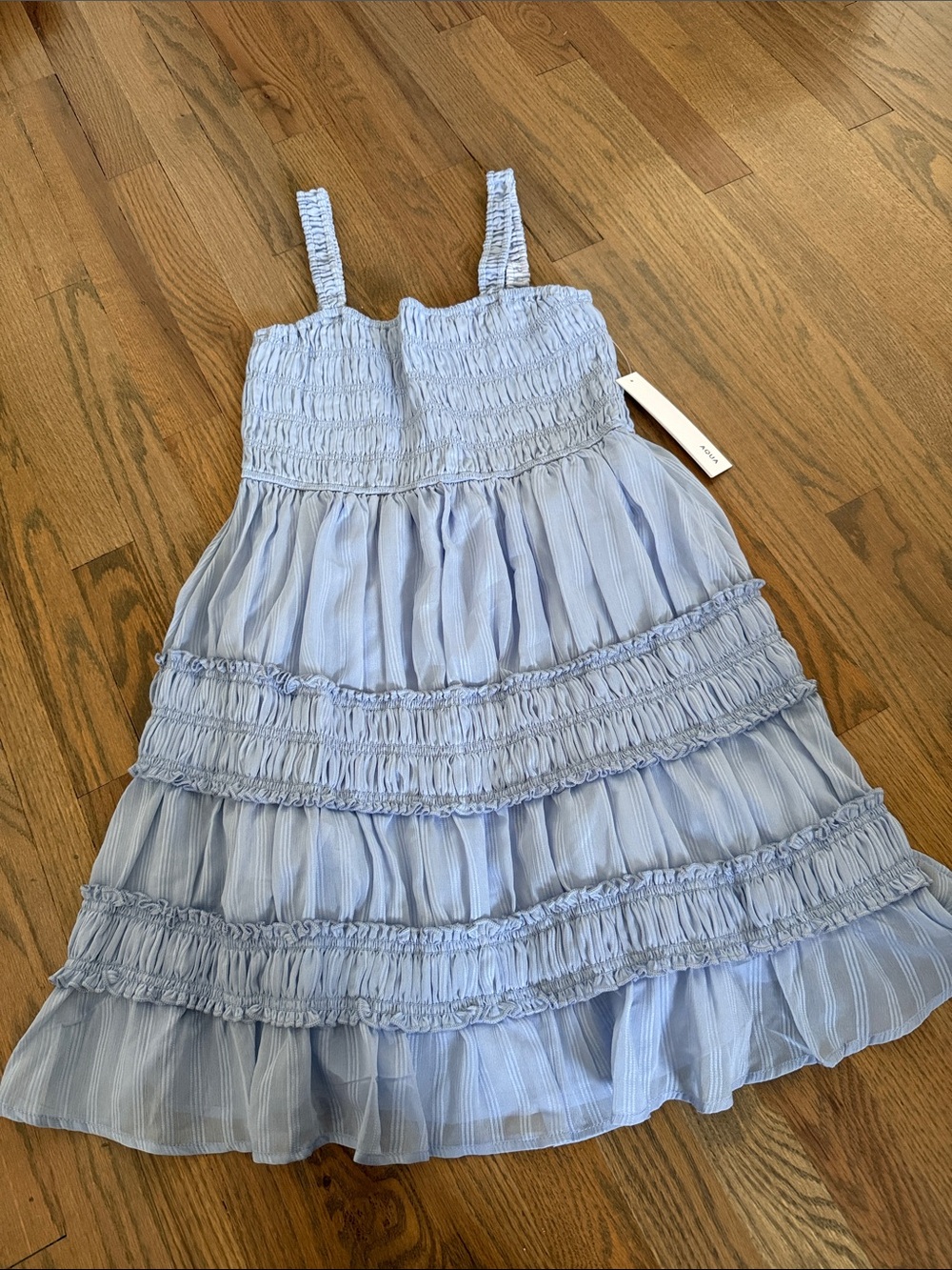 Brand new with tags*Womens’ Aqua Light Blue Smocked Tiered Sundress